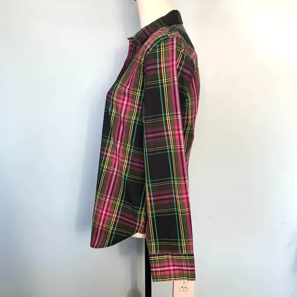 NWT J. Crew Slim-fit Button Down Shirt in Pink Stewart Tartan Size 6 - Picture 5 of 9